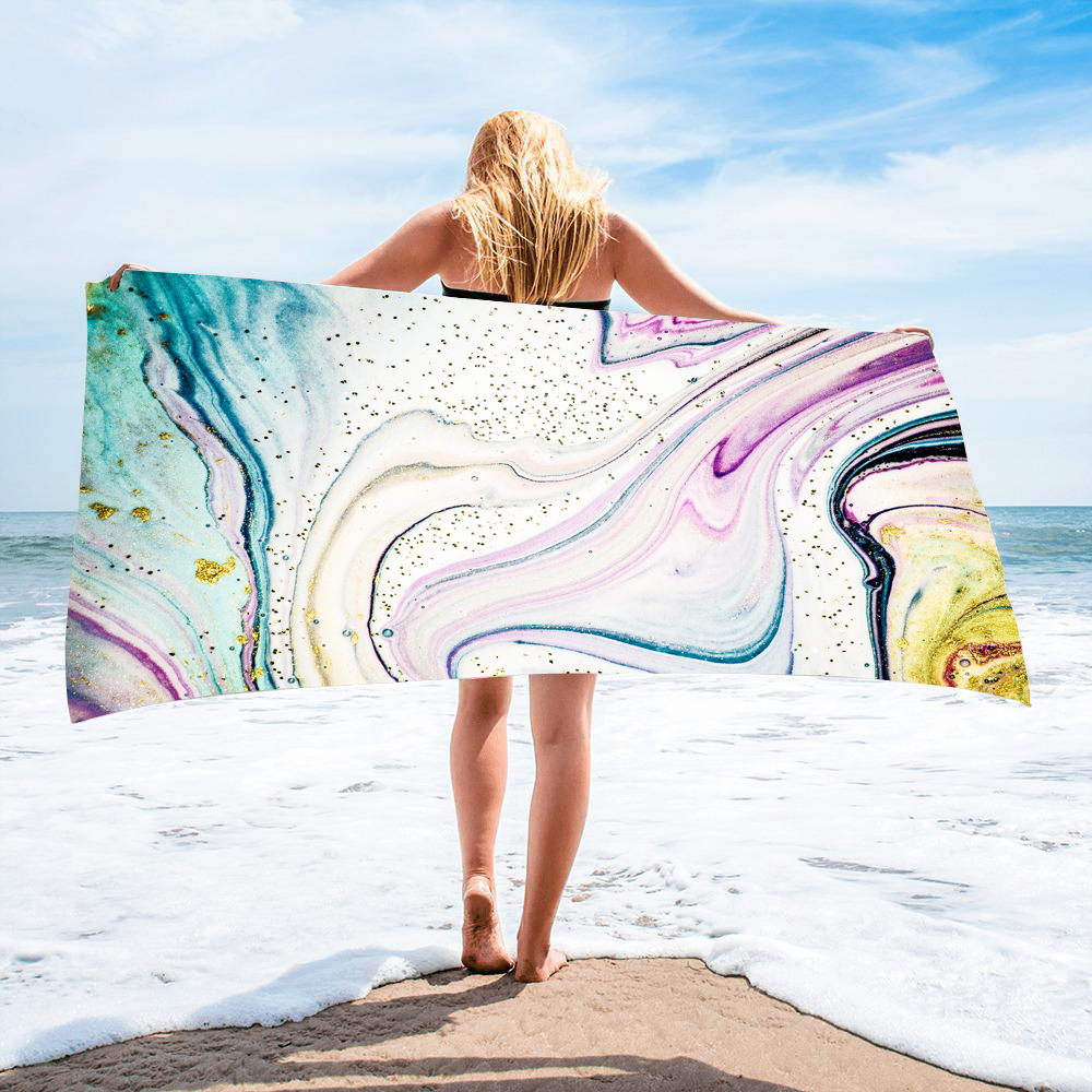 Gold Green Gilt Marble Beach Towel 39
