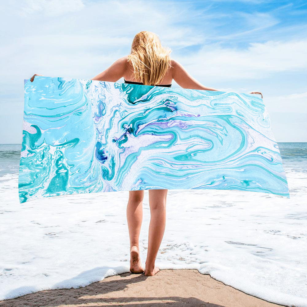 Gold Green Gilt Marble Beach Towel 4