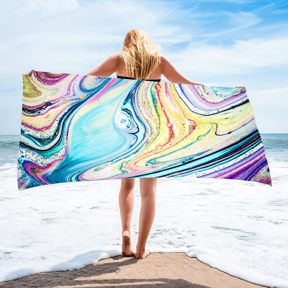 Gold Green Gilt Marble Beach Towel 40