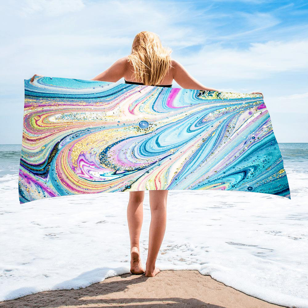 Gold Green Gilt Marble Beach Towel 41