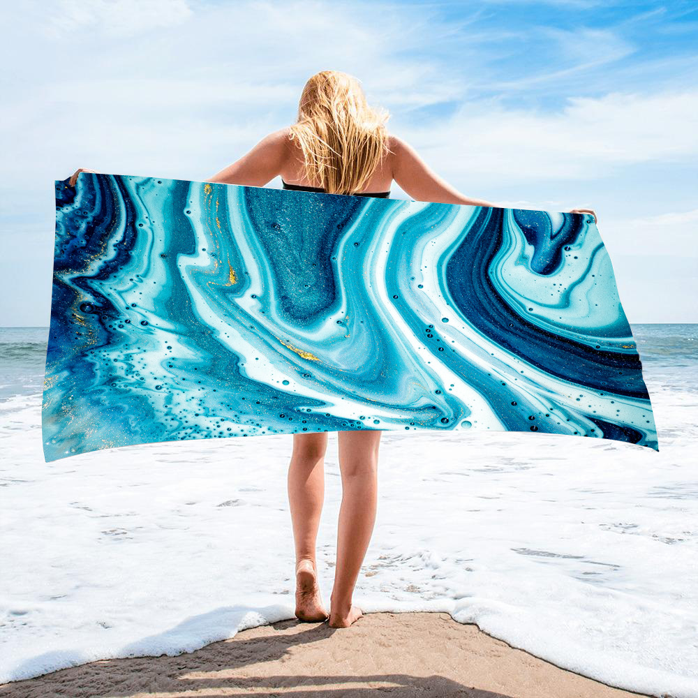 Gold Green Gilt Marble Beach Towel 43
