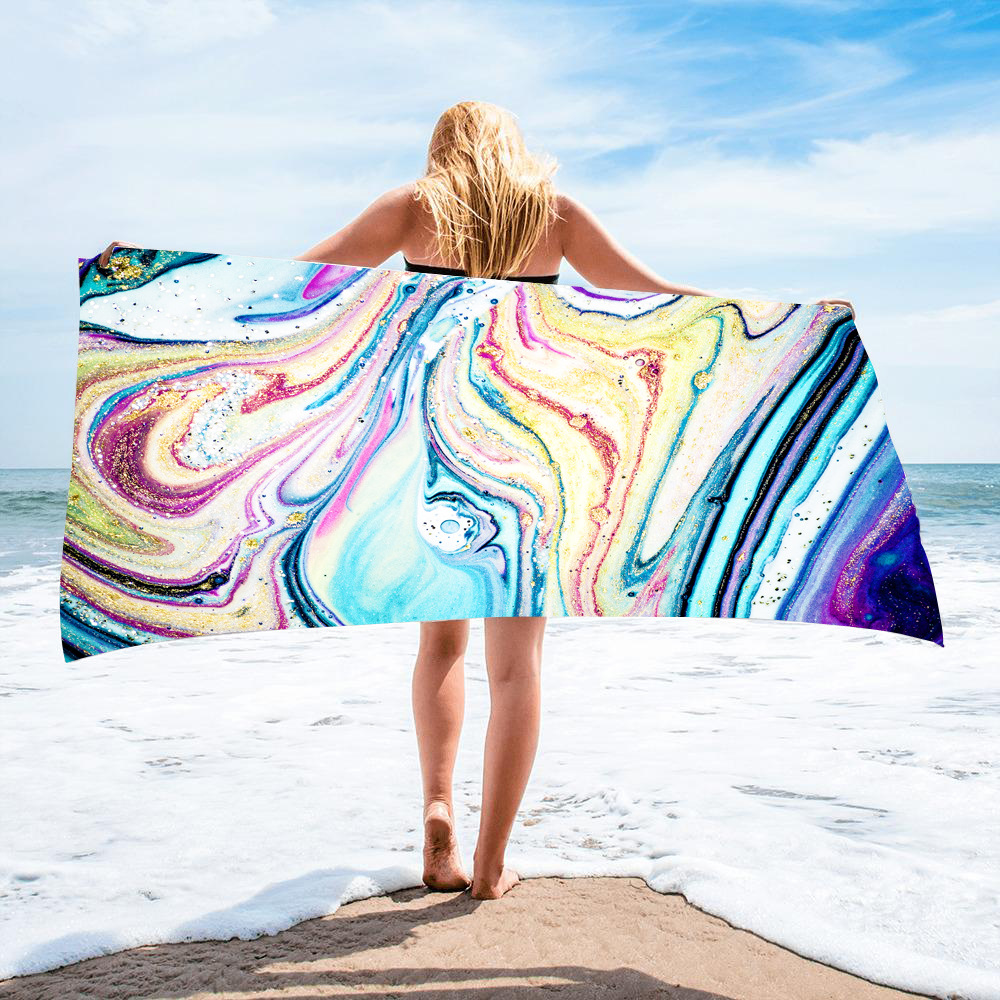 Gold Green Gilt Marble Beach Towel 44