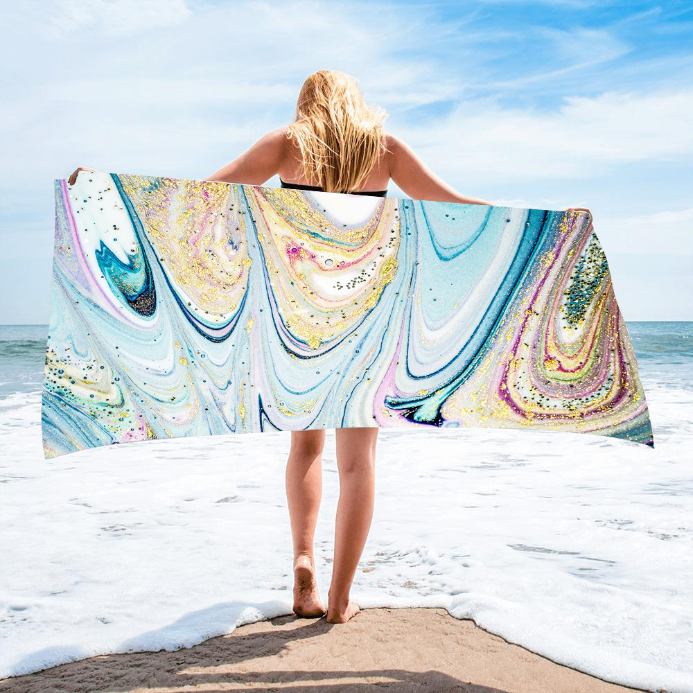 Gold Green Gilt Marble Beach Towel 45