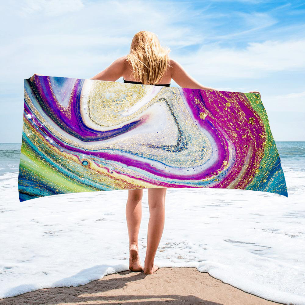 Gold Green Gilt Marble Beach Towel 48