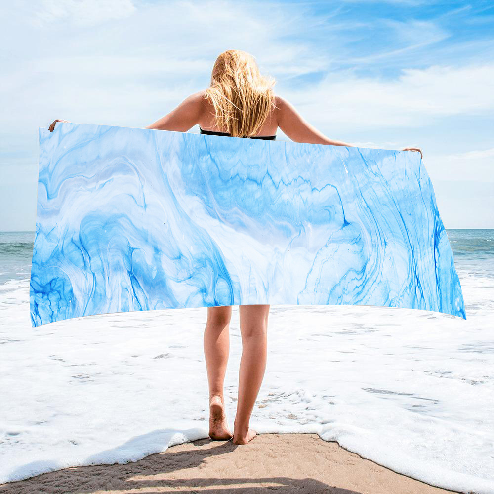 Gold Green Gilt Marble Beach Towel 8