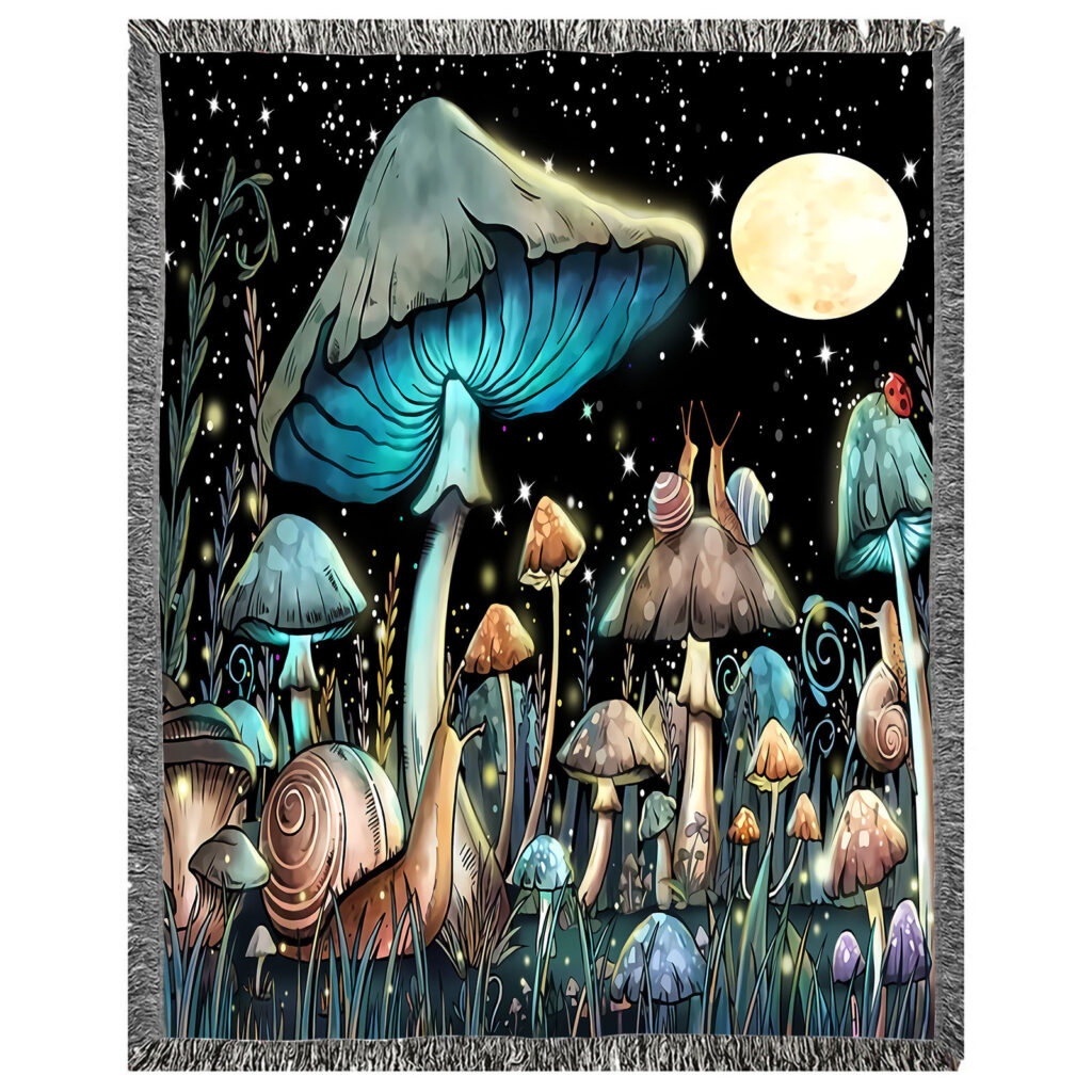 Magic Mushroom Flannel Blanket Throw 10