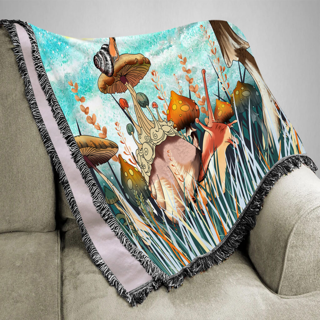 Magic Mushroom Flannel Blanket Throw 11