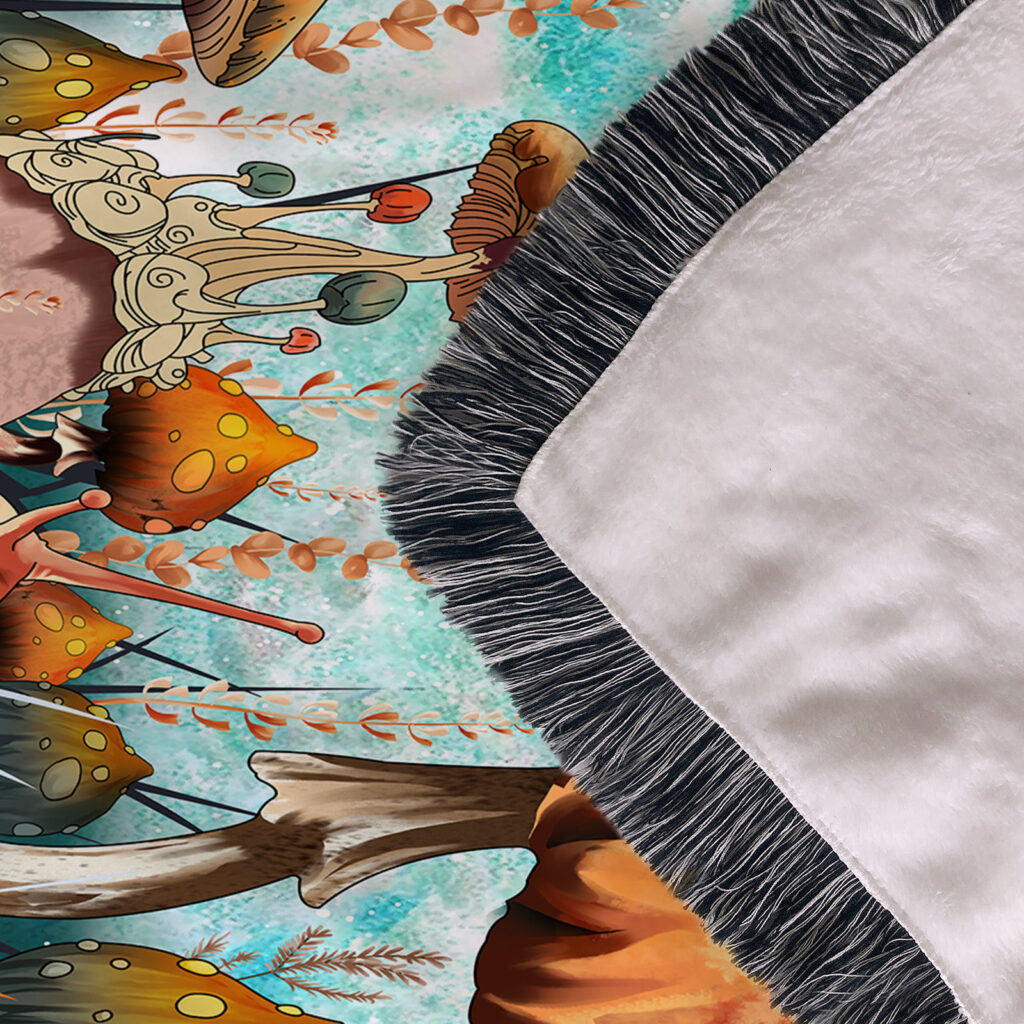 Magic Mushroom Flannel Blanket Throw 12