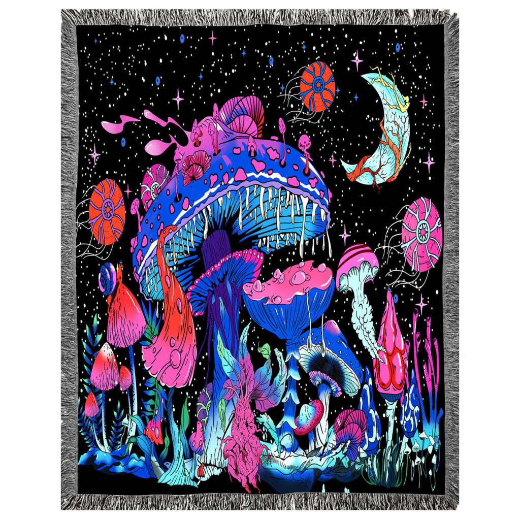 Magic Mushroom Flannel Blanket Throw 7