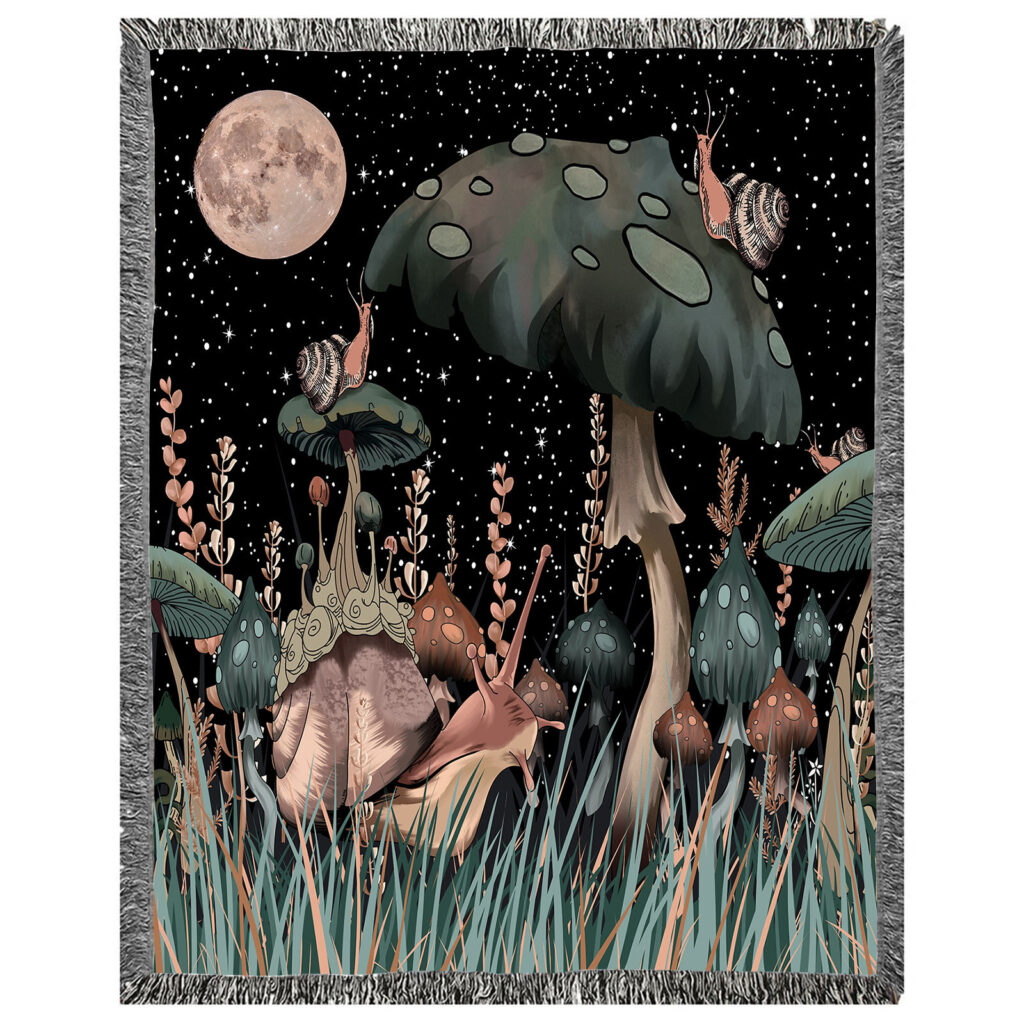 Magic Mushroom Flannel Blanket Throw 8