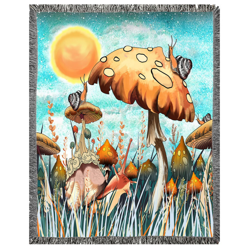 Magic Mushroom Flannel Blanket Throw 9