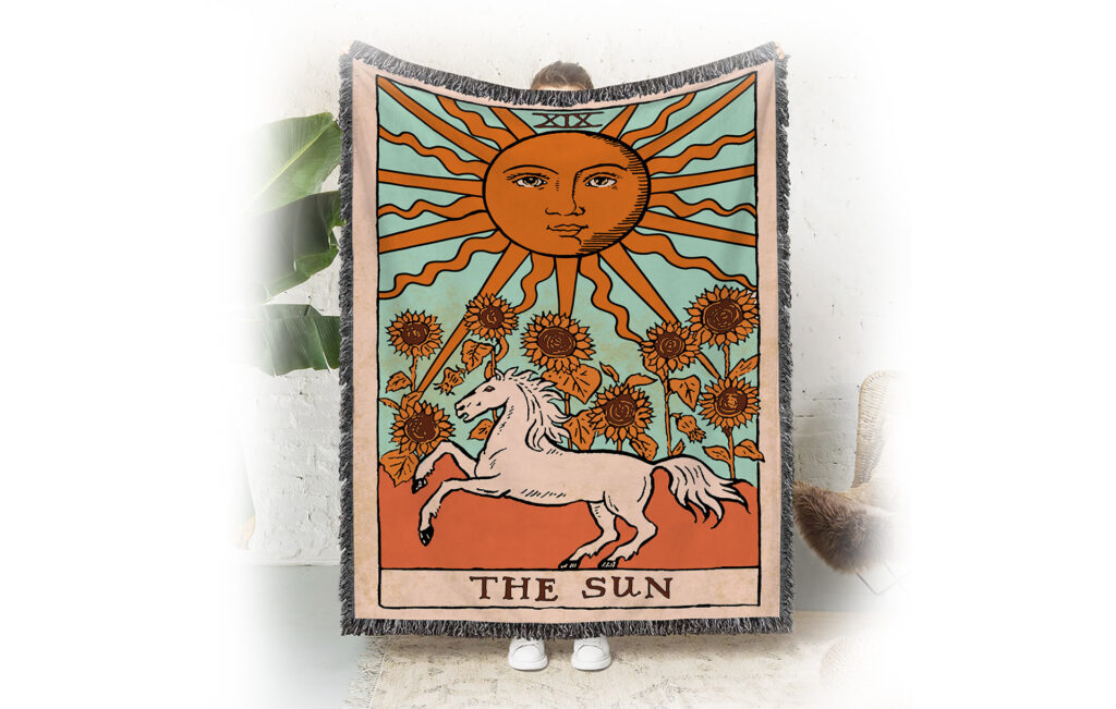 Moon Sun Star Flannel Blanket Throw