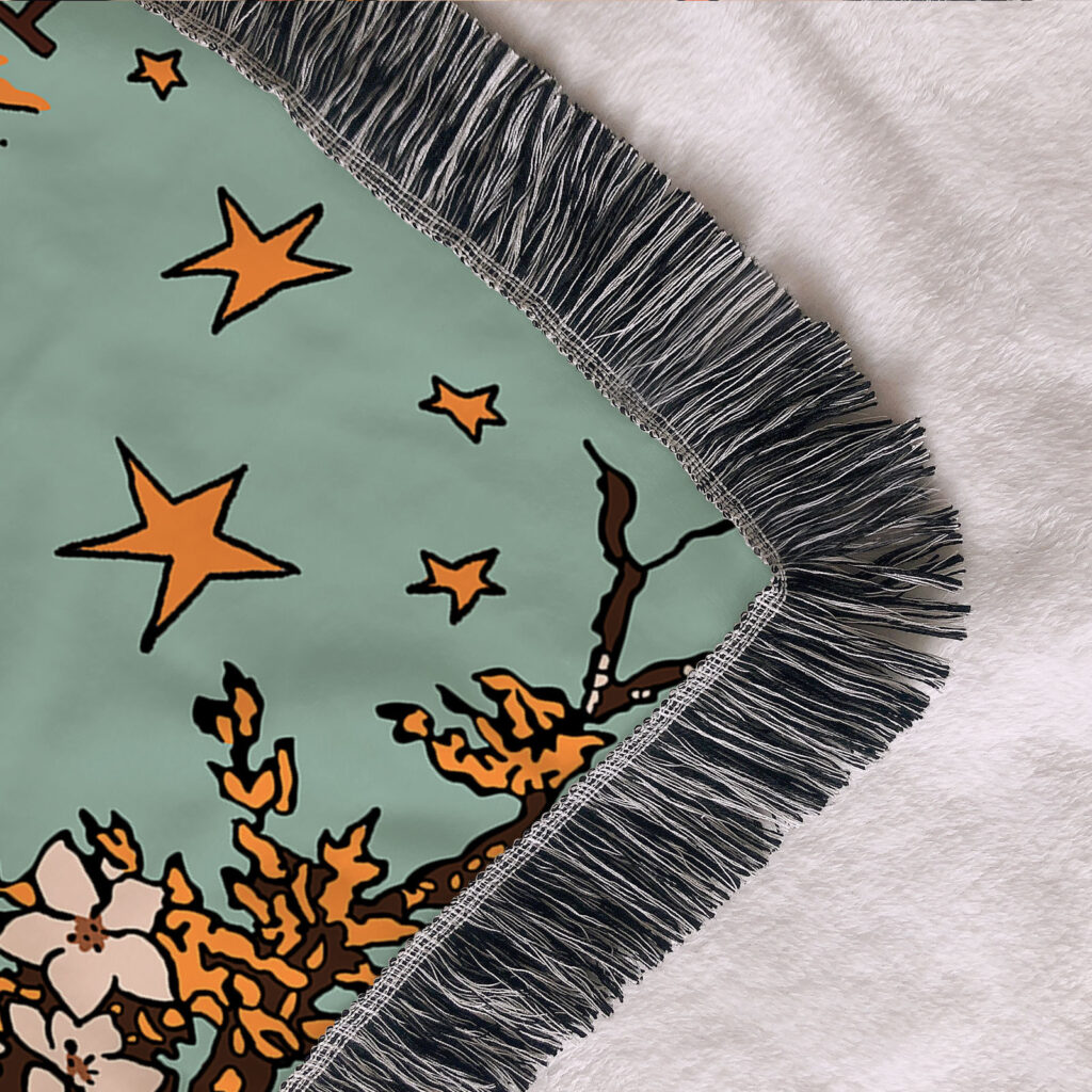 Moon Sun Star Flannel Blanket Throw 12