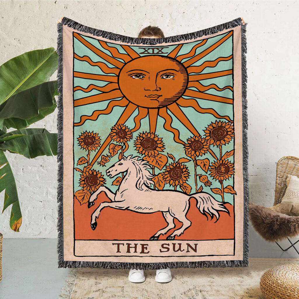 Moon Sun Star Flannel Blanket Throw 2