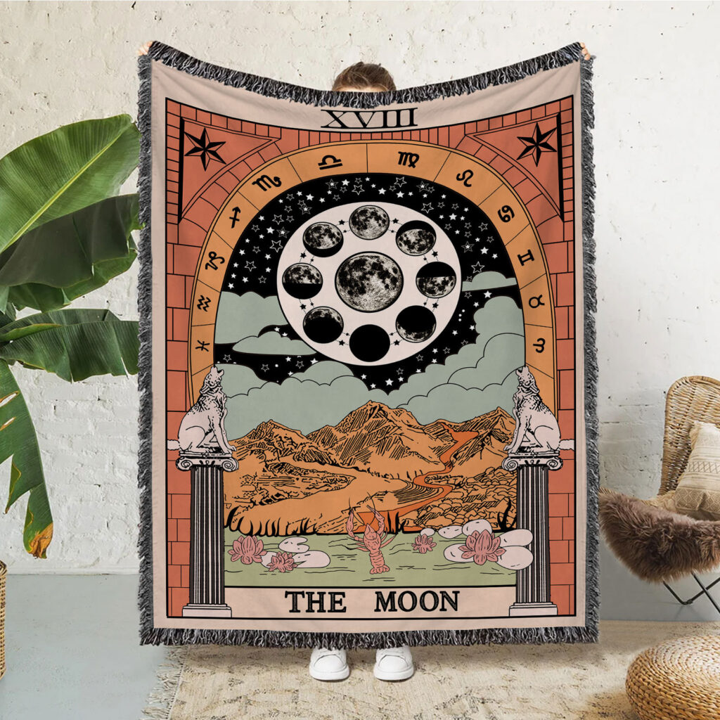 Moon Sun Star Flannel Blanket Throw 3