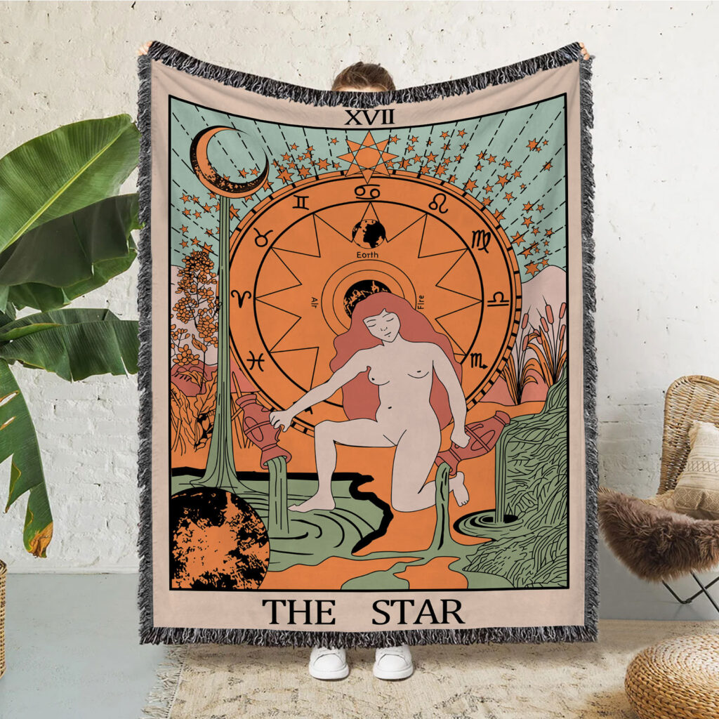 Moon Sun Star Flannel Blanket Throw 4