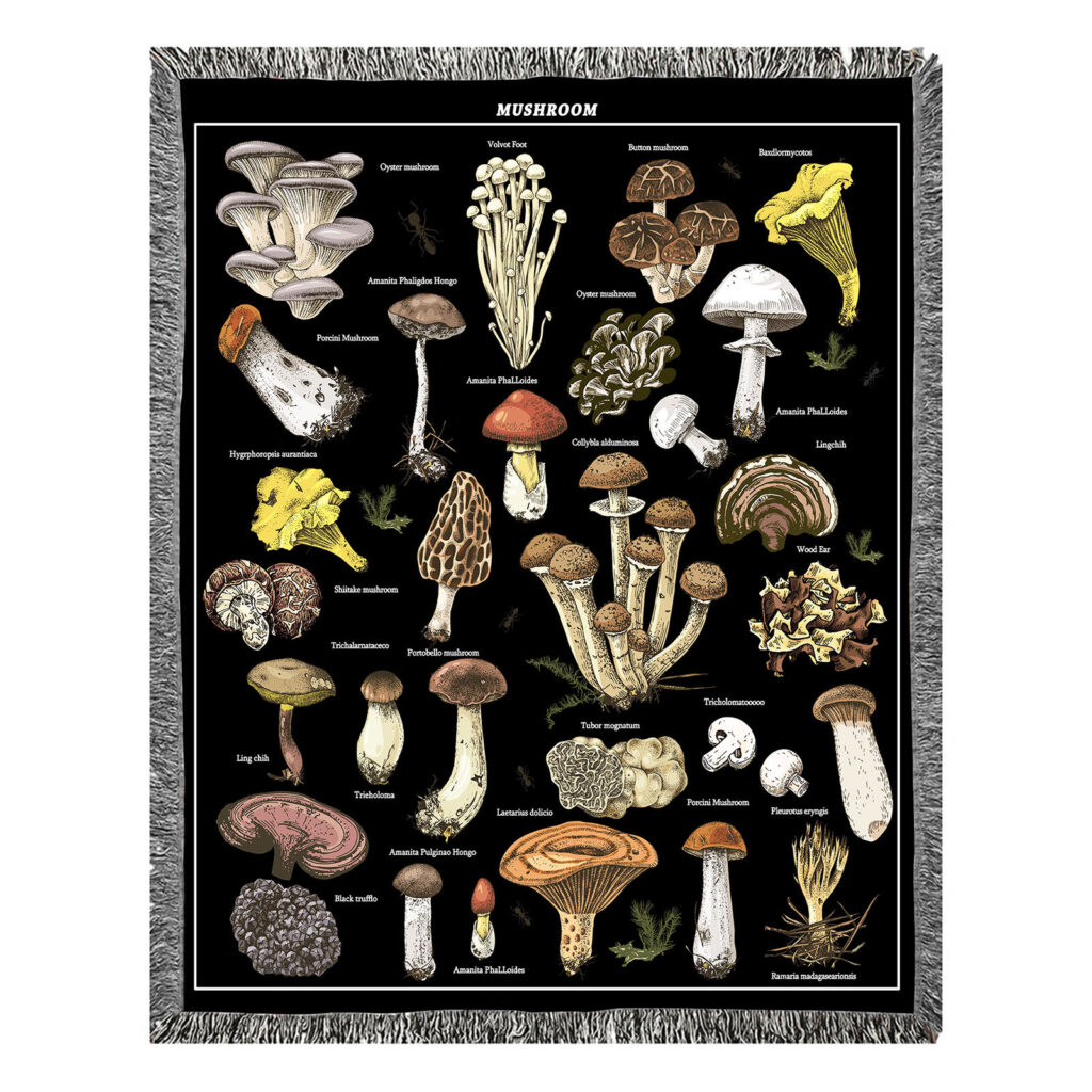 Mushroom Family Flannel Blanket Throw 4