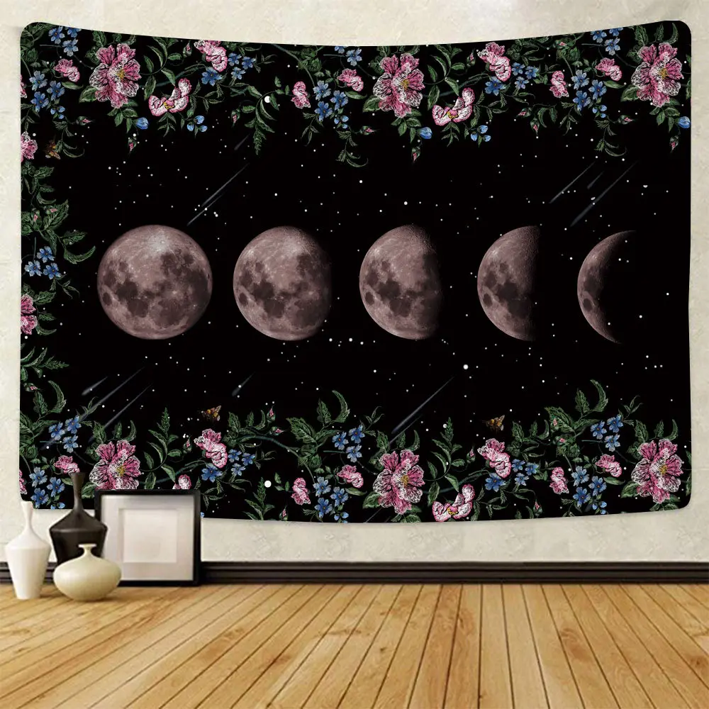 Night Moon Flower Wall Tapestry 1