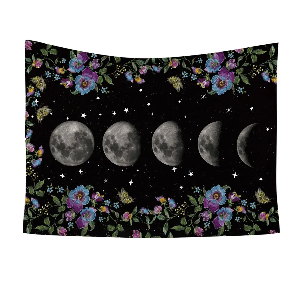 Night Moon Flower Wall Tapestry 10