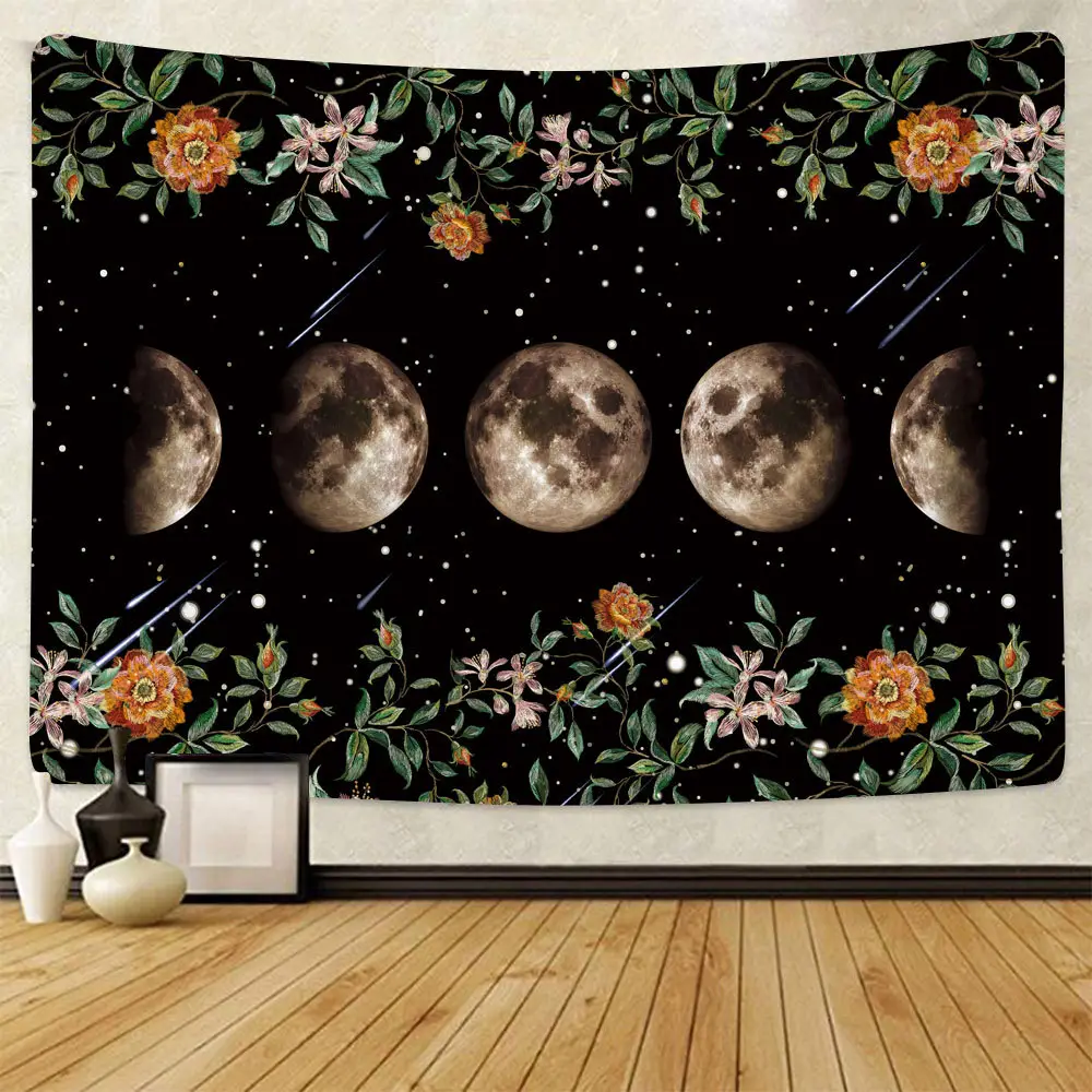 Night Moon Flower Wall Tapestry 2