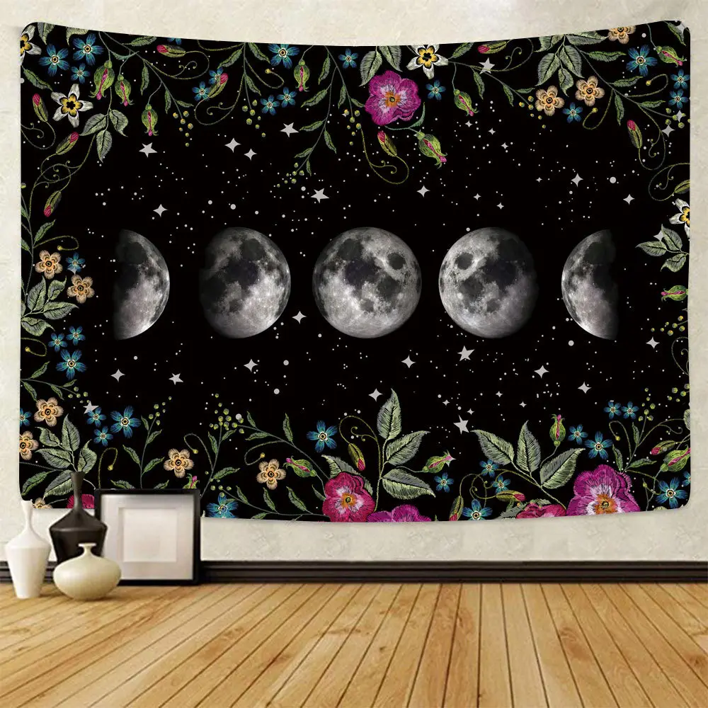 Night Moon Flower Wall Tapestry 3
