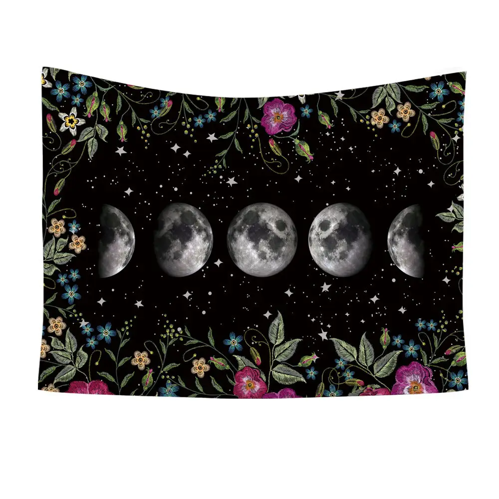 Night Moon Flower Wall Tapestry 7