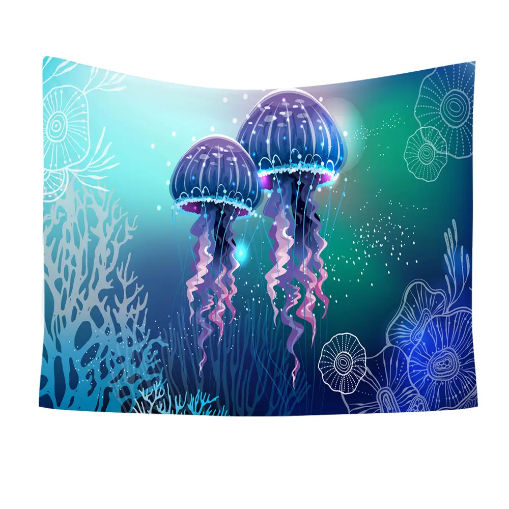 Ocean Jellyfish Wall Tapestry 14