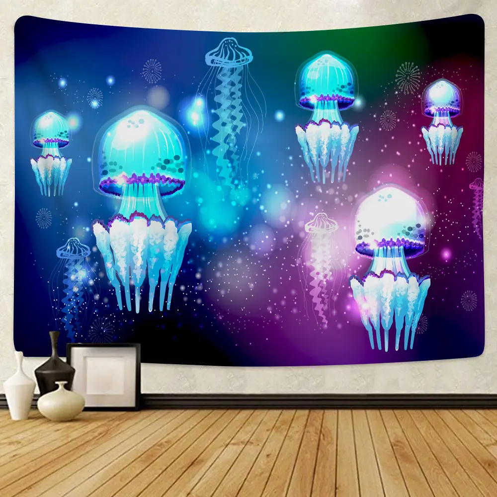 Ocean Jellyfish Wall Tapestry 8