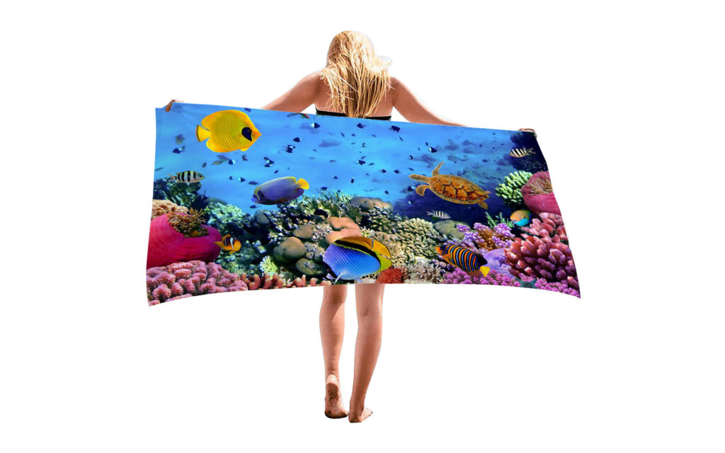 Ocean Turtle Fish Dolphin Animal Beach Towel
