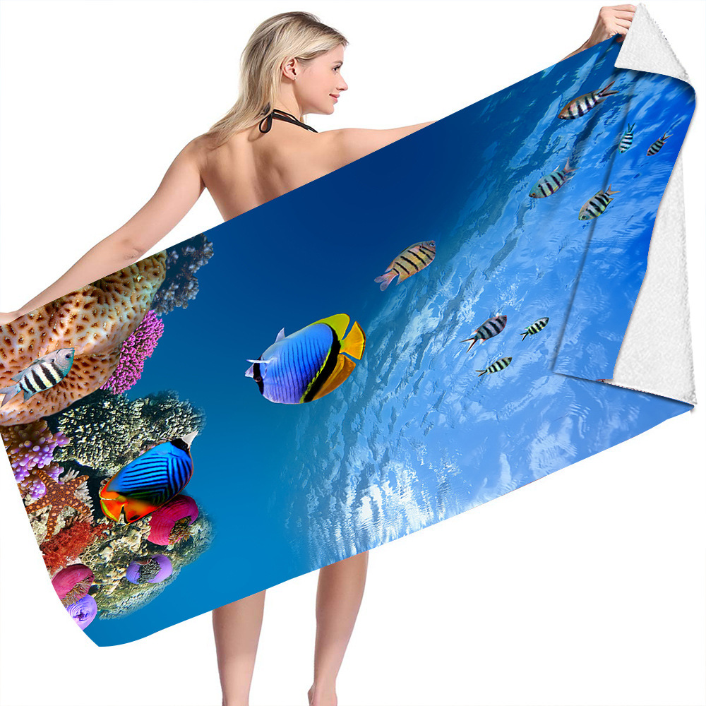 Ocean Turtle Fish Dolphin Animal Beach Towel 15