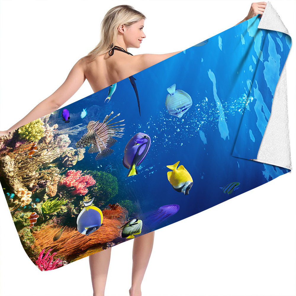 Ocean Turtle Fish Dolphin Animal Beach Towel 23