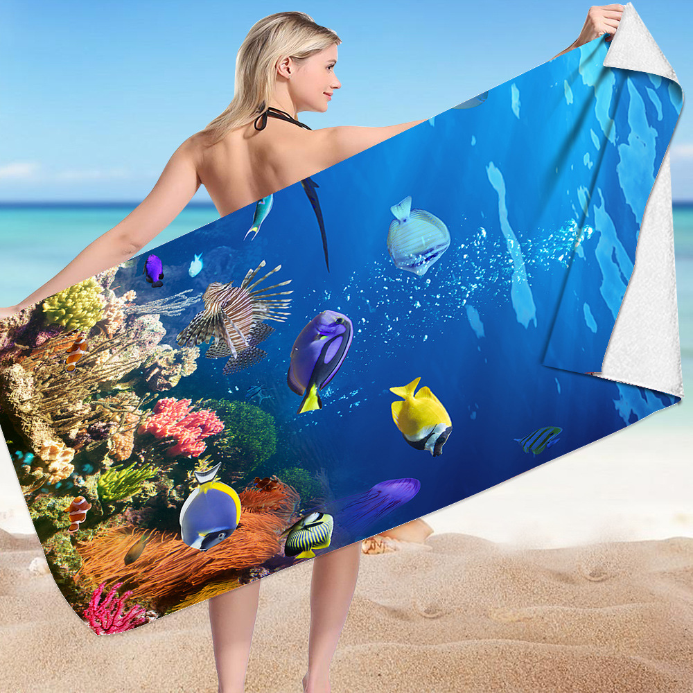 Ocean Turtle Fish Dolphin Animal Beach Towel 35