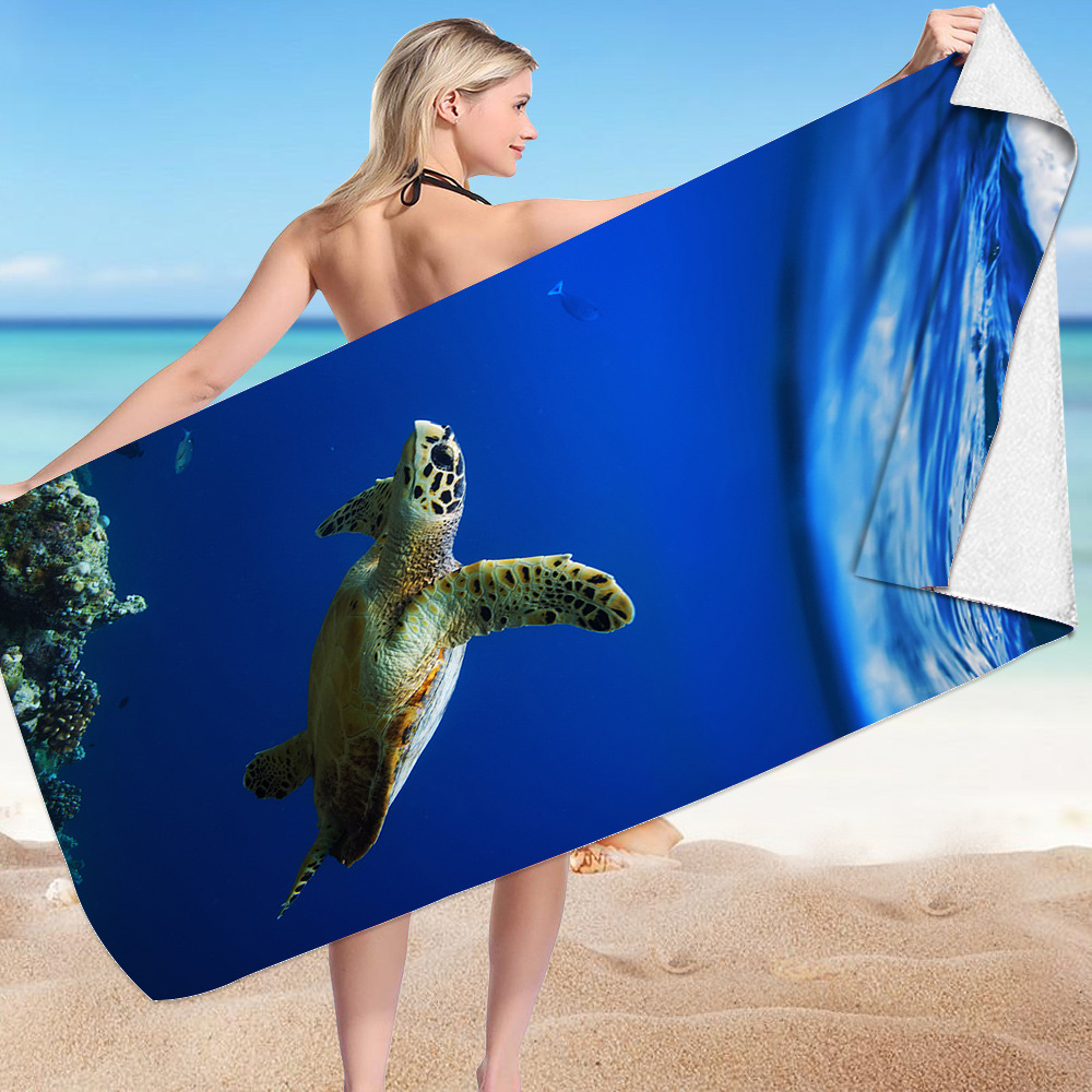 Ocean Turtle Fish Dolphin Animal Beach Towel 40
