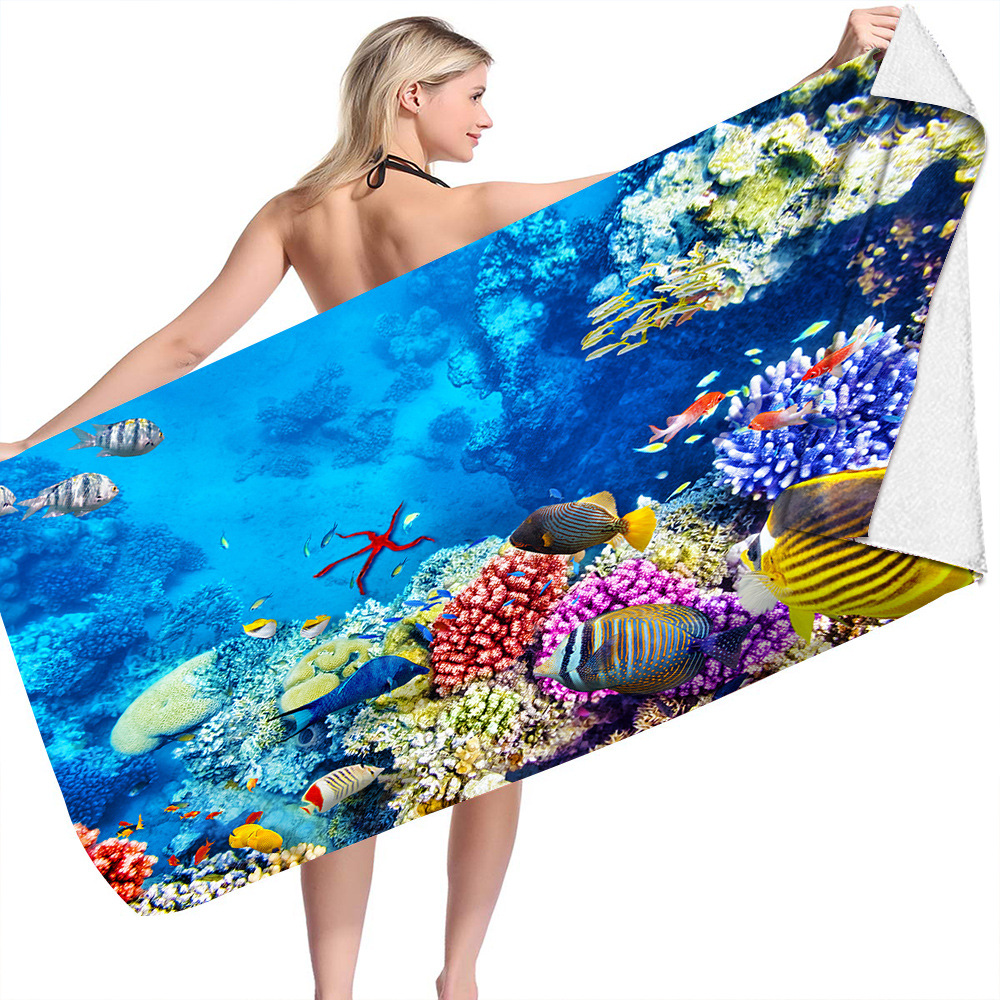 Ocean Turtle Fish Dolphin Animal Beach Towel 45