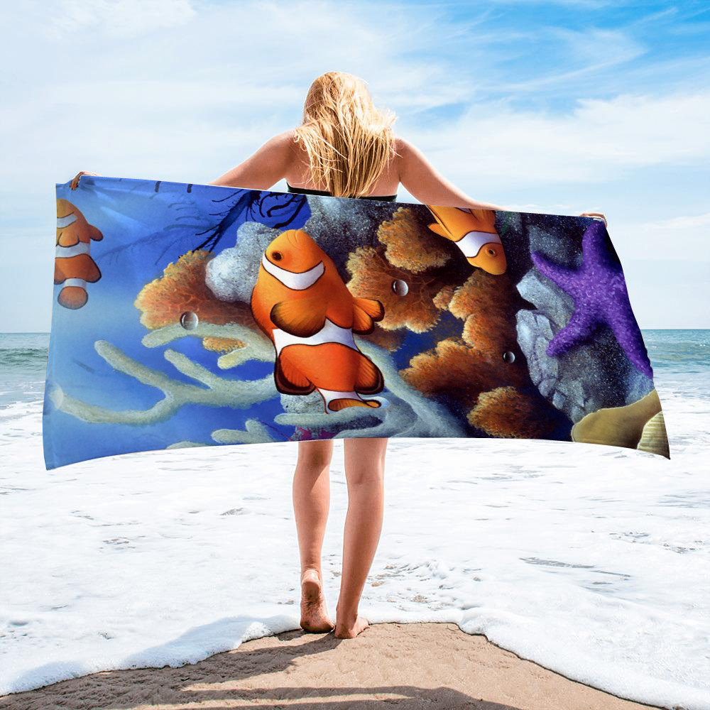 Ocean Turtle Fish Dolphin Animal Beach Towel 58