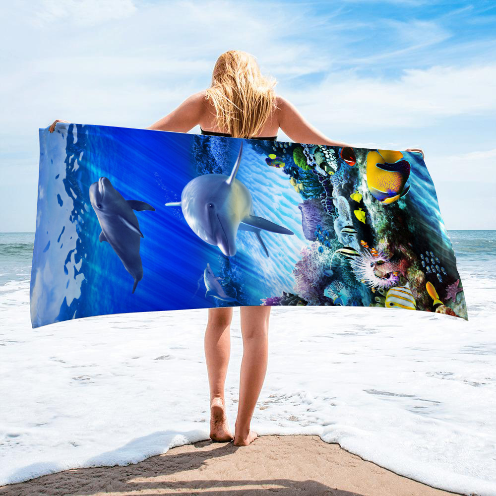 Ocean Turtle Fish Dolphin Animal Beach Towel 61