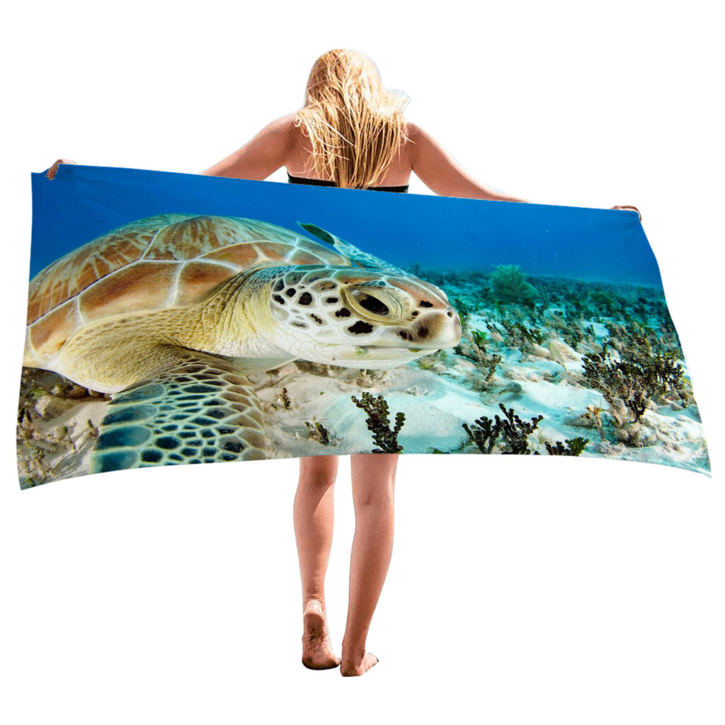Ocean Turtle Fish Dolphin Animal Beach Towel 7