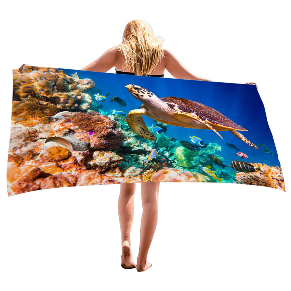 Ocean Turtle Fish Dolphin Animal Beach Towel 71