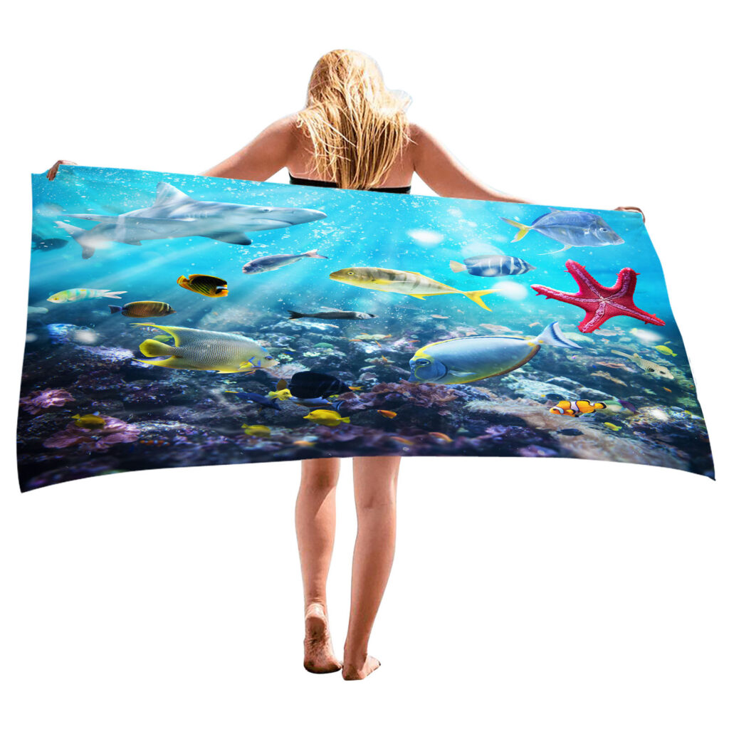 Ocean Turtle Fish Dolphin Animal Beach Towel 74