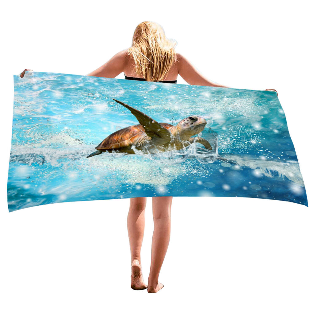 Ocean Turtle Fish Dolphin Animal Beach Towel 8