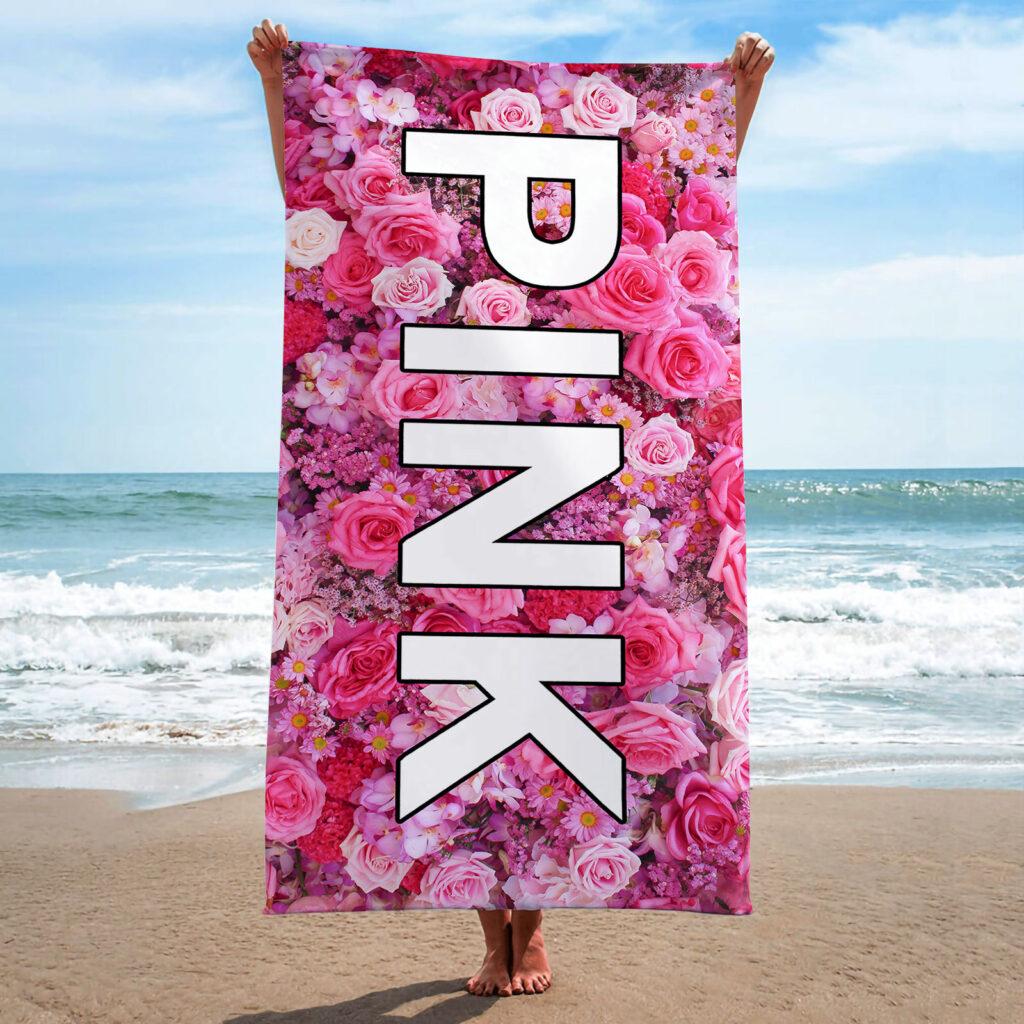 PINK LOVE NAME TOWEL FLOWER 1