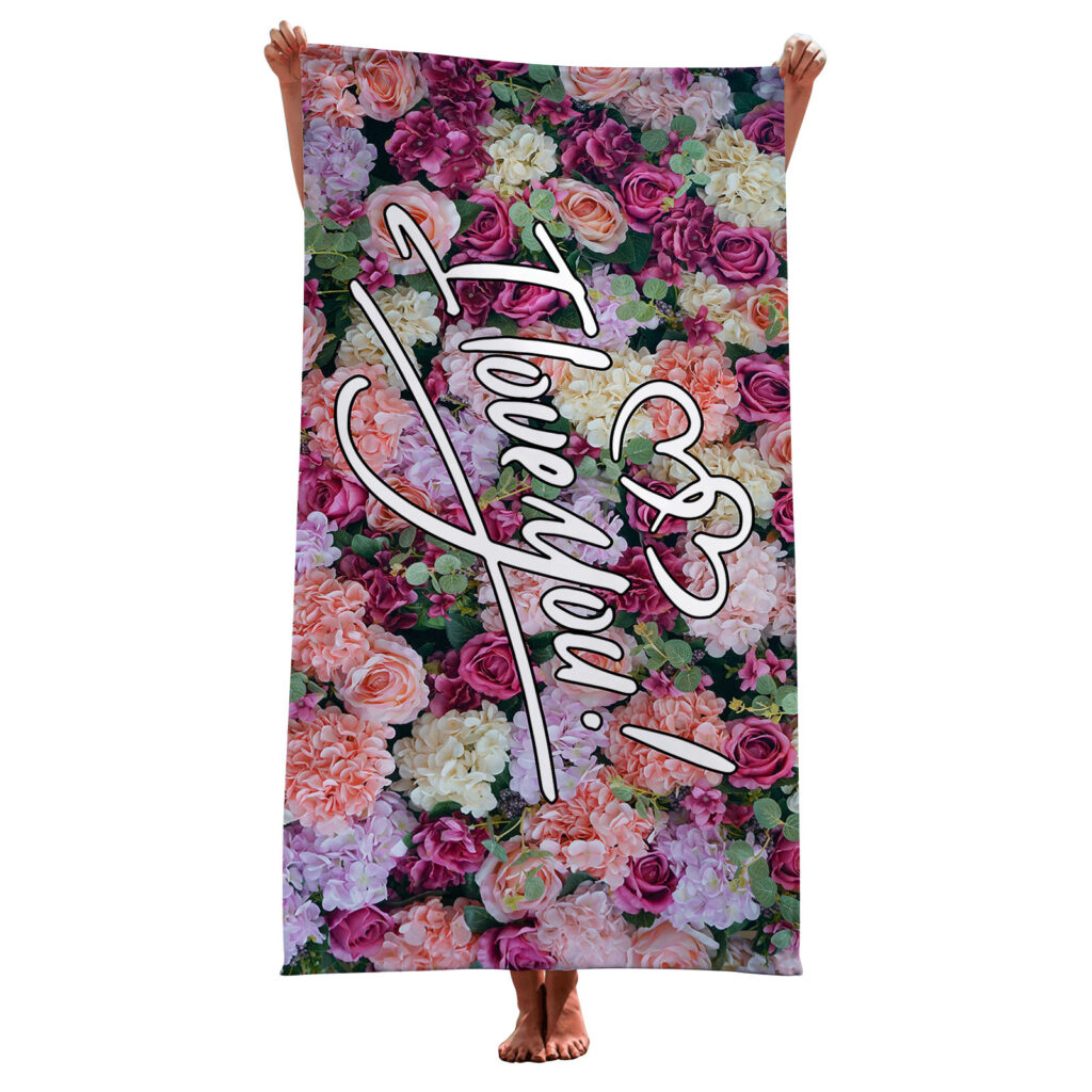 PINK LOVE NAME TOWEL FLOWER 11