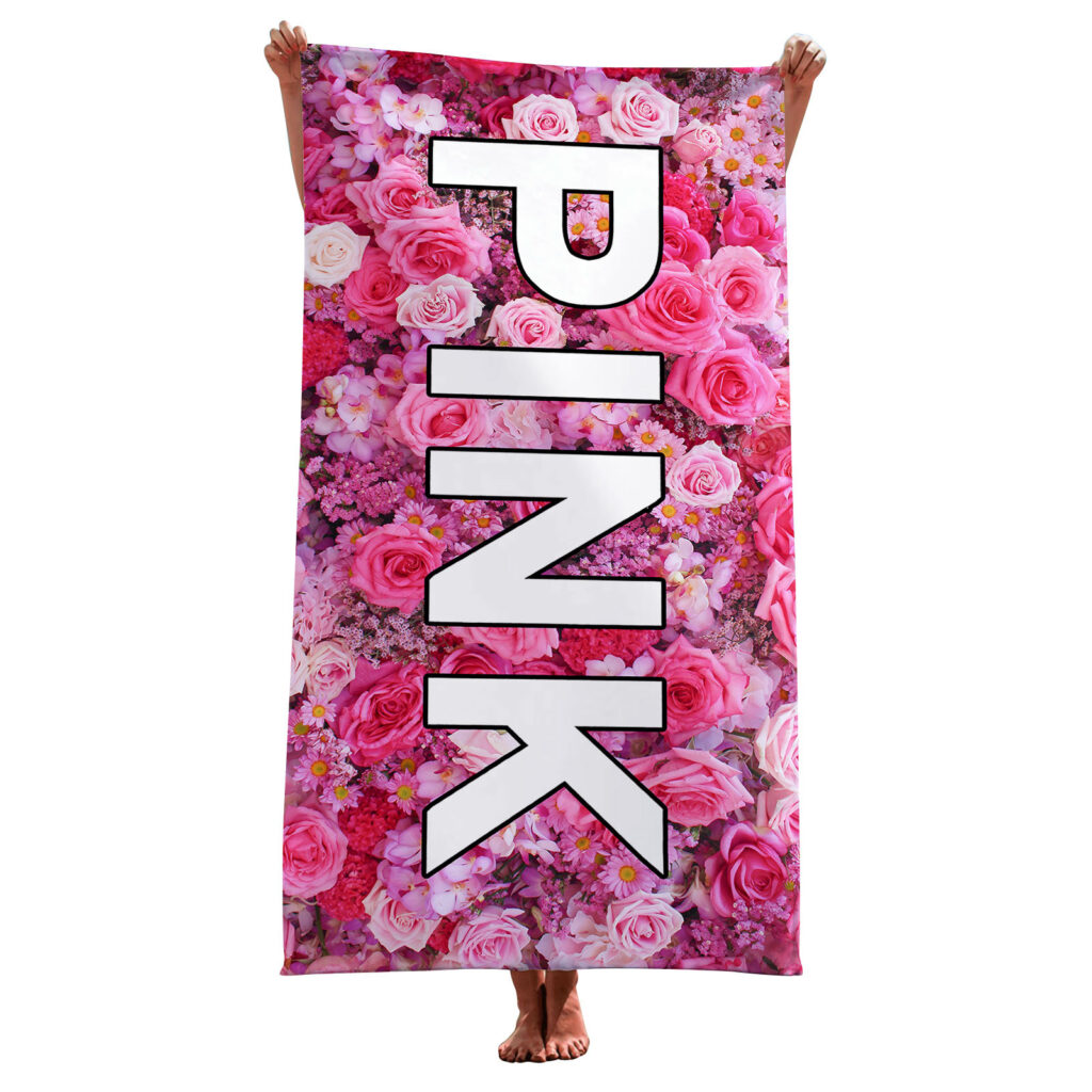 PINK LOVE NAME TOWEL FLOWER 12
