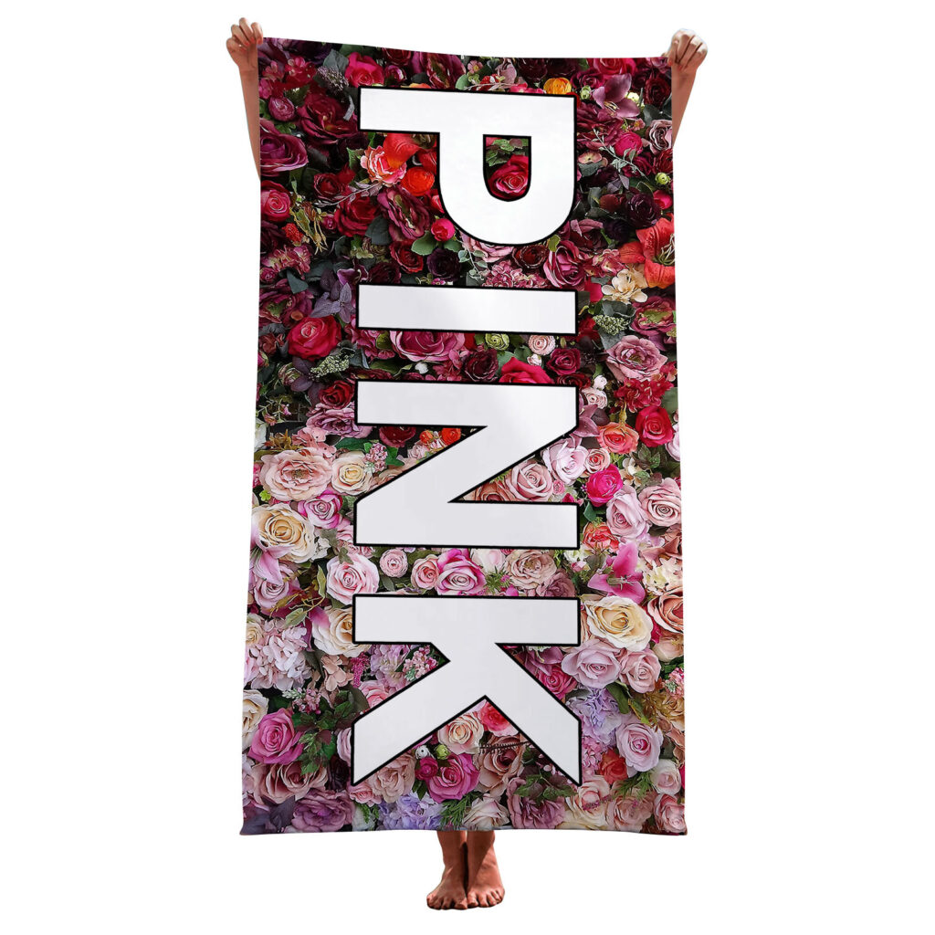 PINK LOVE NAME TOWEL FLOWER 15