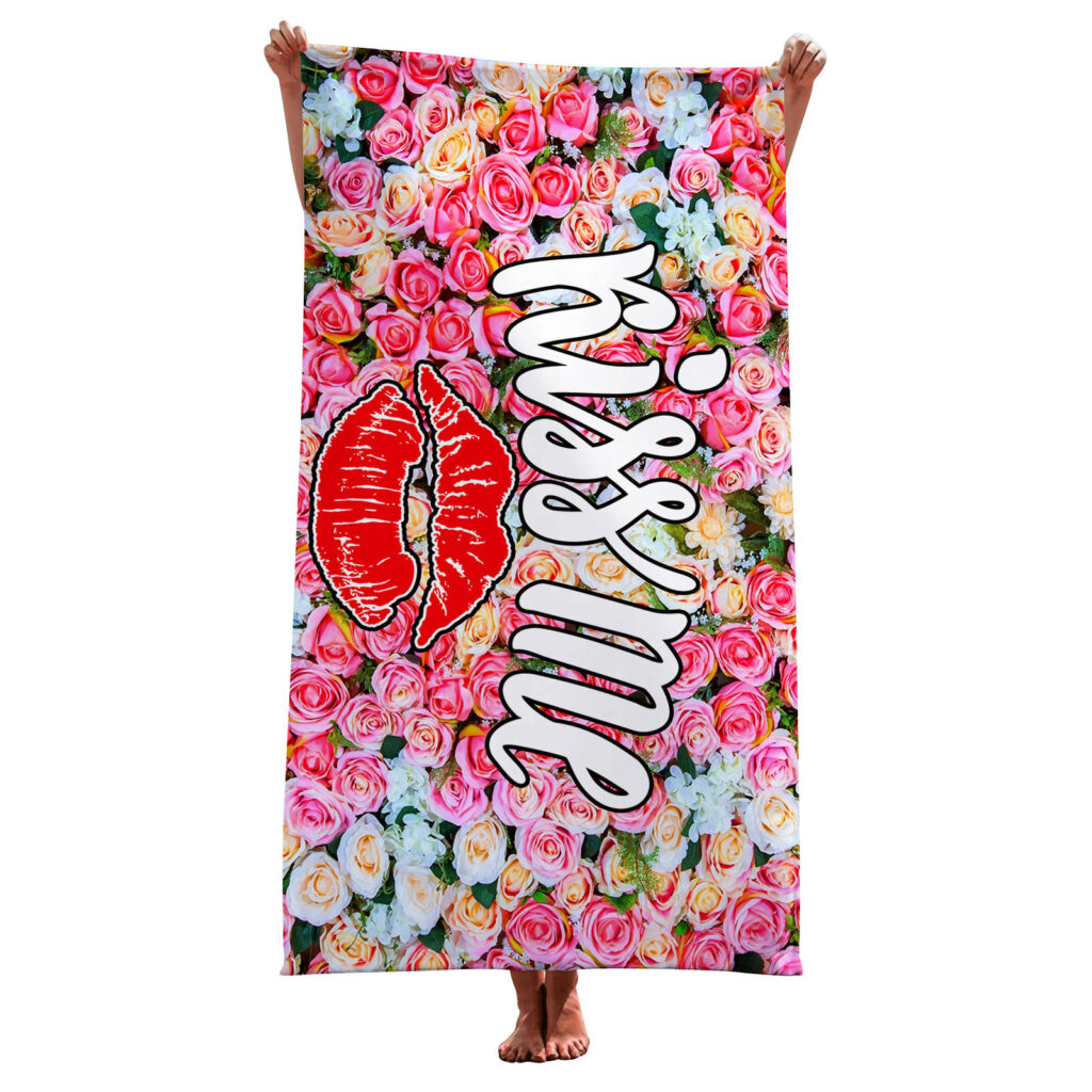 PINK LOVE NAME TOWEL FLOWER 5