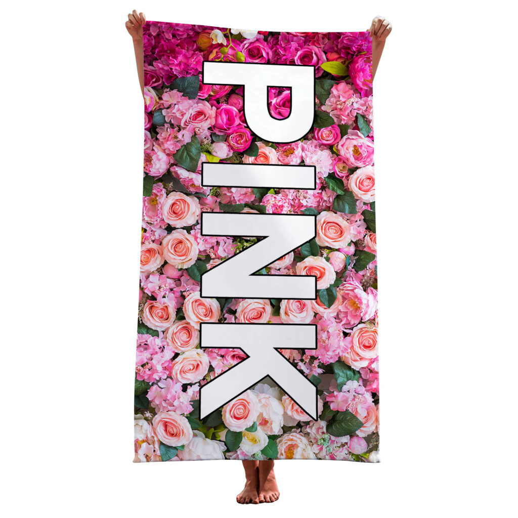 PINK LOVE NAME TOWEL FLOWER 6