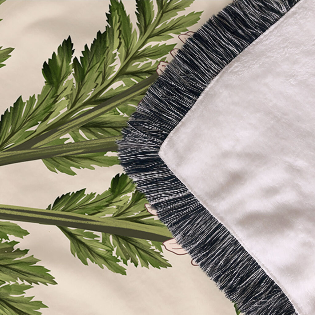 Plant Flowers Leaves Flannel Blanket Throw 3