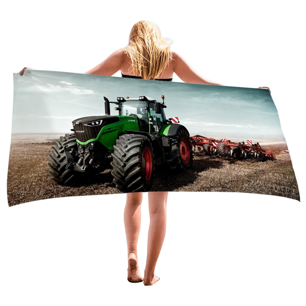 Printed Photo Tractor Beach Towel 12