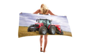 Printed Photo Tractor Beach Towel