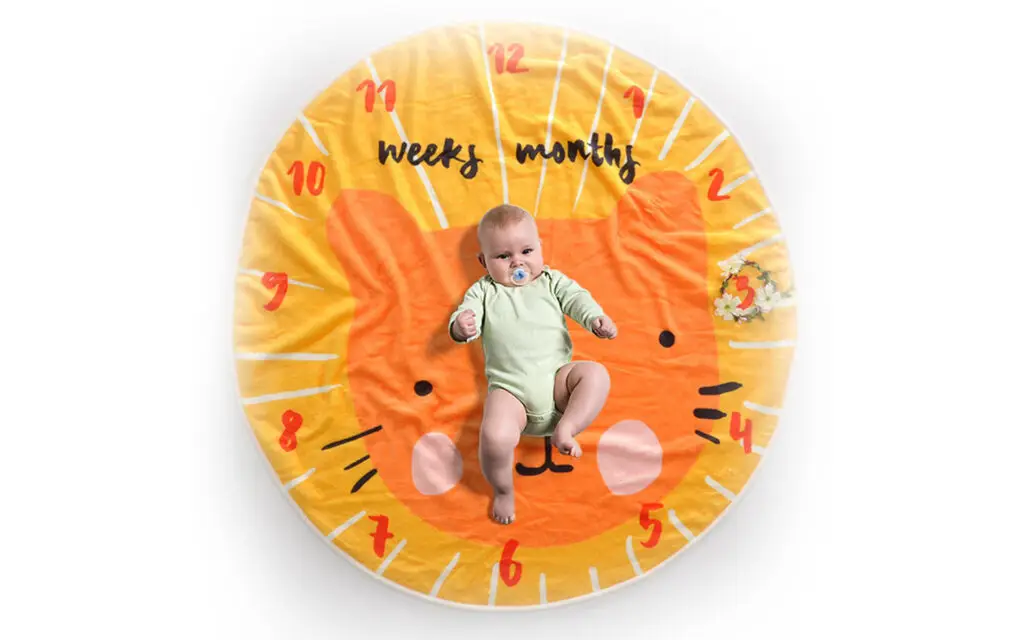 Printed Round Baby Milestone Blanket 1 Printed Round Baby Milestone Blanket